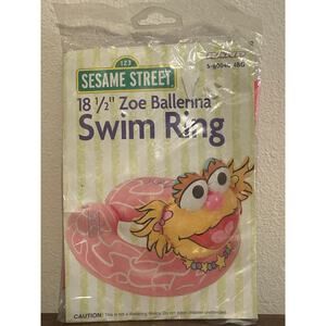 VTG 2003 Sesame Street Pink Zoe Ballerina 18.5" Rand Inflatable Swim Ring New